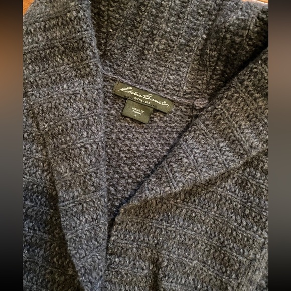 Eddie Bauer Gray Wool Blend Cable Knit Zipper Cardigan Sweater - Picture 3 of 5